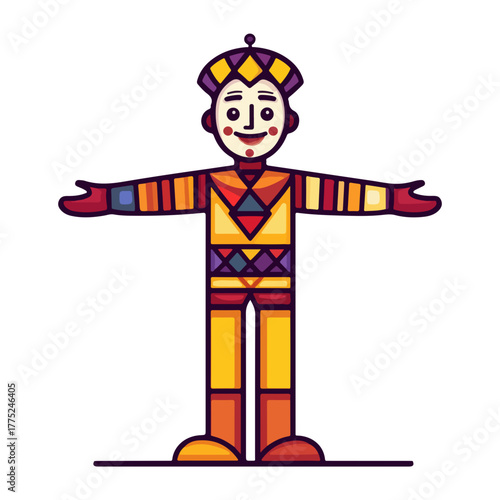 Carnival of the South of France, giant dolls, Europe, festival, celebration, vector, transparent background