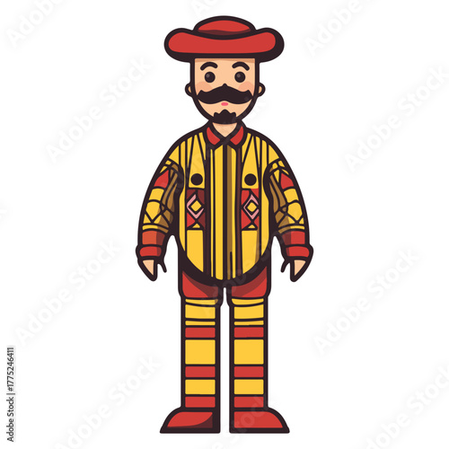 Carnival of the South of France, giant dolls, Europe, festival, celebration, vector, transparent background