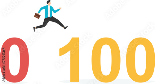 BStarting career concept. Rear view. Vector illustration
