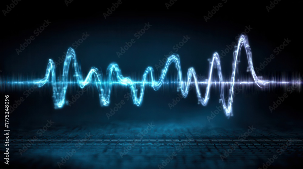 Obraz premium Luminescent abstract art showing amplitude feedback stability efficiency connectivity measurement and evaluation