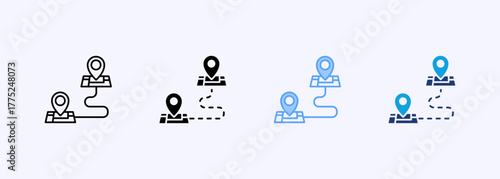 Route Planning Icon Set Multiple Style Collection