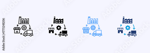 Suplay Chain Icon Set Multiple Style Collection