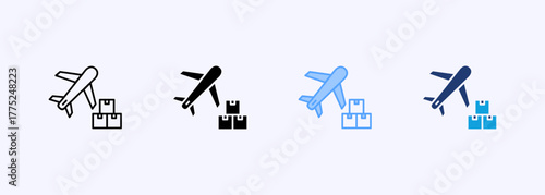 Air Shipping Icon Set Multiple Style Collection