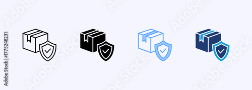 Parcel Insurance Icon Set Multiple Style Collection