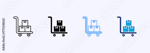 Warehouse Trolley Icon Set Multiple Style Collection