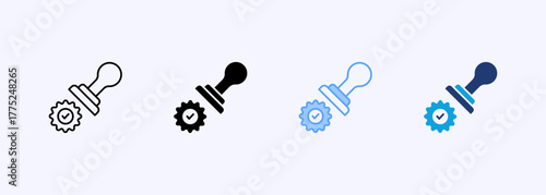 Stamp Icon Set Multiple Style Collection