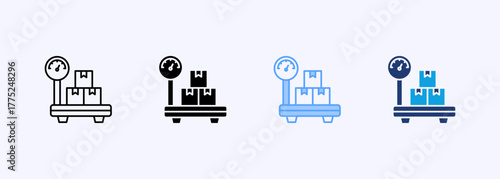 Delivery Weighing Icon Set Multiple Style Collection