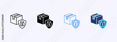 Package Security Icon Set Multiple Style Collection
