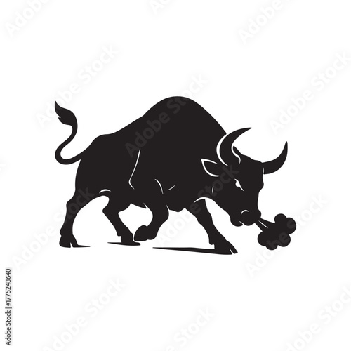 a bull snorting silhouette