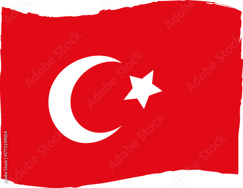 Turkey flag vector Turkish country national flag with torn edges isolated on white background