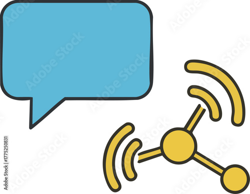 Minimal Pop Social Media Communication Bubble Icon | ミニマルポップなソーシャルメディア通信アイコン