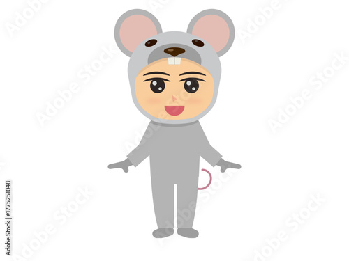 ネズミの着ぐるみスーツを着た人