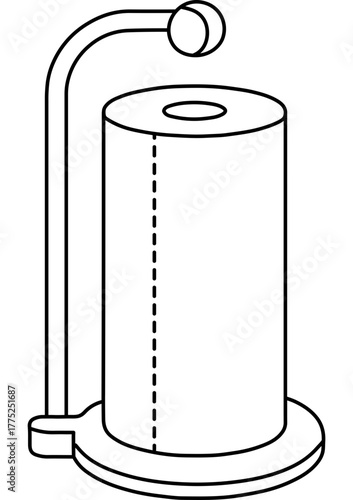  Paper towels on a holder line art