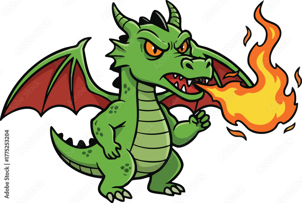 Naklejka premium Dragon vector illustration, dragon icon, isolated on transparent background 