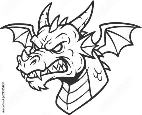 Dragon vector illustration, dragon icon, isolated on transparent background 