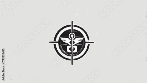 Logo of a medical clinic featuring a stylized cross and a stethoscope in blue and green colors