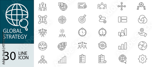 Business Collaboration Icons: Global Resource Management & Supply Chain Networks. business collaboration icons, global resource management, supply chain networks, teamwork icons.
