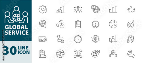 Global Business & Supply Chain Icons: Visualizing Teamwork Across Borders. teamwork icons, resource management graphics, global supply chain icons, cross-border logistics, global trade resource manage