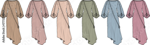 Elegant Asymmetrical Dress Designs in Earthy Tones