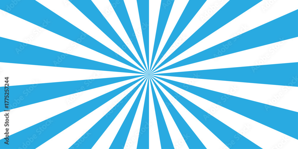 Fototapeta premium Vector sunray stripe background. Light sunburst glowing background. Sunburst pattern summer social banner. vector illustration pattern beam rays. Spiral radial striped backdrop design. 