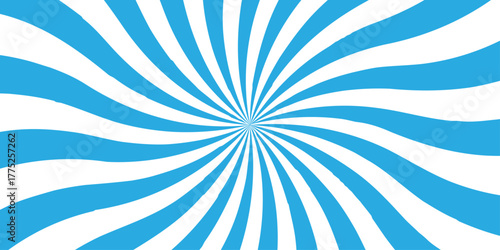 Vector sunray stripe background. Light sunburst glowing background. Sunburst pattern summer social banner. vector illustration pattern beam rays. Spiral radial striped backdrop design.	