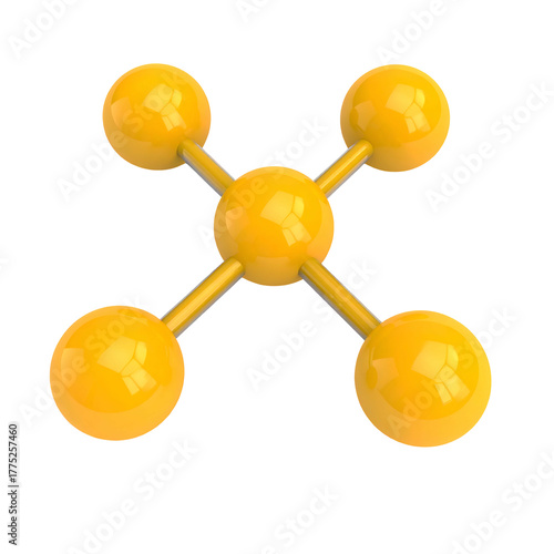Rendered yellow molecular structure against a black background