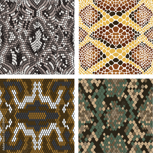 Snake skin Reptile Seamless Pattern