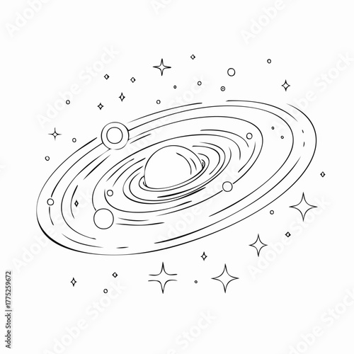 Cosmic Galaxy Spiral - A Celestial Body in Space.