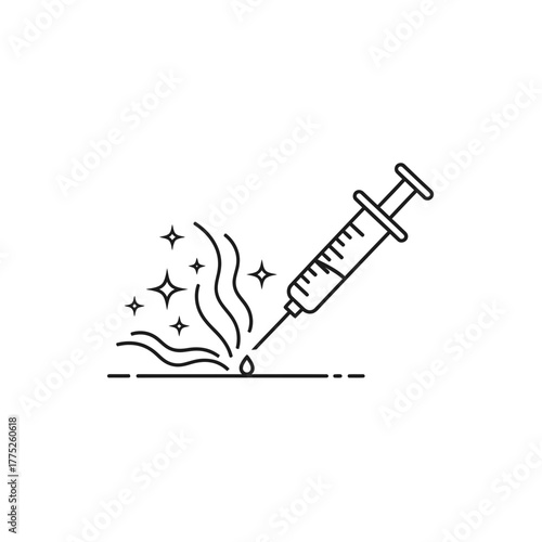 Vaccine Injection Icon | Medical Syringe Symbol | Immunization Health Care Vector Illustration