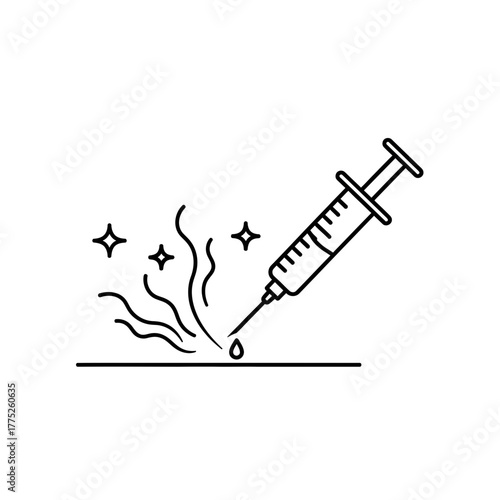 Vaccine Injection Icon | Medical Syringe Symbol | Immunization Health Care Vector Illustration