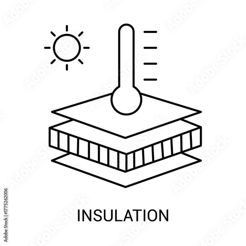 Thermal Protection Building Icon Editable Stroke