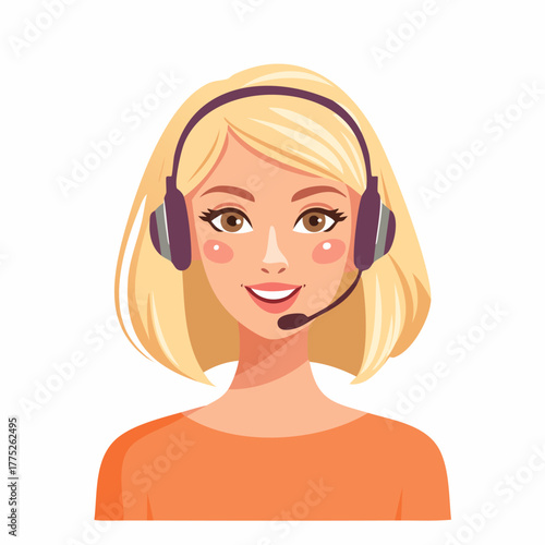 Blonde woman with headset providing customer service support.