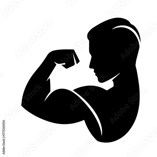 Biceps flex silhouette Vector