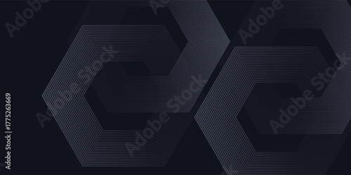 Modern render of illuminated gray colored corridor art modern pattern hexagon