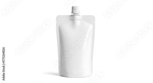 Blank white pouch with a cap isolated on white background