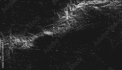 Dark Grunge Texture, Black and White Distressed Background, Scratched Abstract Surface