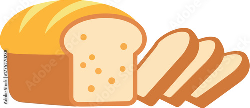 Freshly sliced white bread loaf