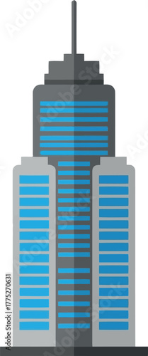 Modern blue glass skyscraper