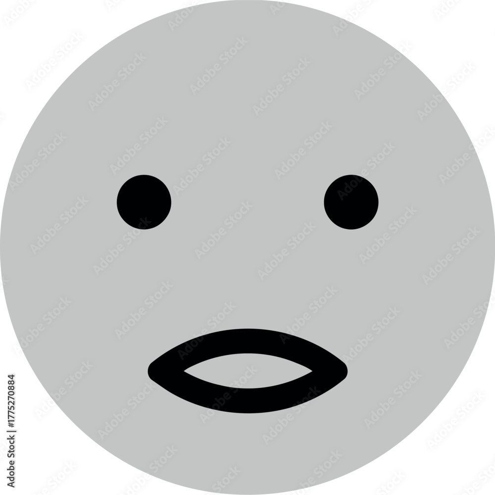 Fototapeta premium Surprised emoji face shocked expression simple graphic