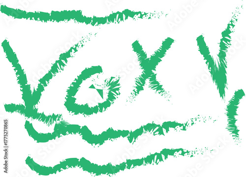 Green Textured Voxy Typography Design on White Background for Modern Art