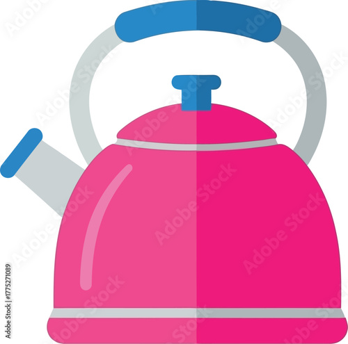 Retro pink kettle flat design