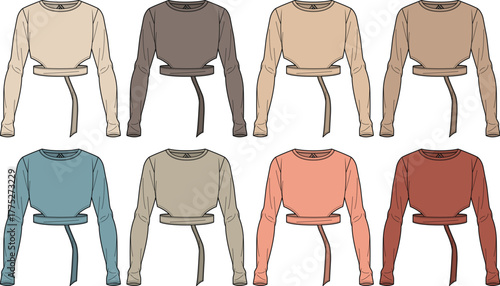 Fashionable Clothing Designs Stylish Crop Top Variations in Diverse Colors and Styles