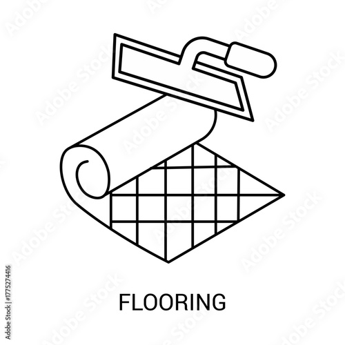 Construction Floor Installation Icon Editable Stroke