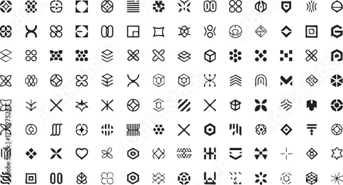 Collection of Abstract Geometric Symbols and Icons