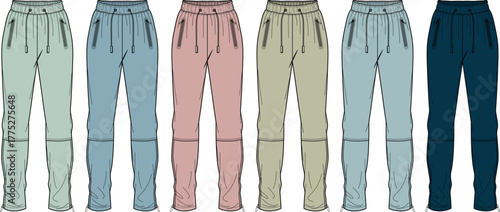 Pastel Color Fashion Jogger Pants Vector Art for Apparel Design
