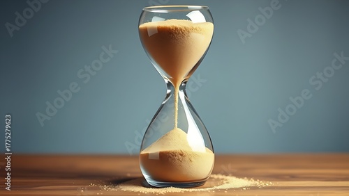 contradictory. An hourglass with sand flowing both ways, illustrating conflicting health guidance in a surreal way. wellbeing guides.