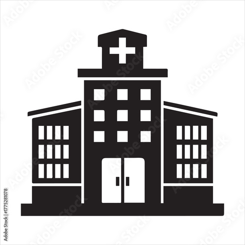 hospital silhouette vector