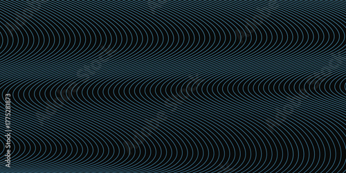 3D Vector wave lines pattern smooth curve flowing dynamic blue green gradient light isolated on black background for concept technology, digital, communication, science, music.