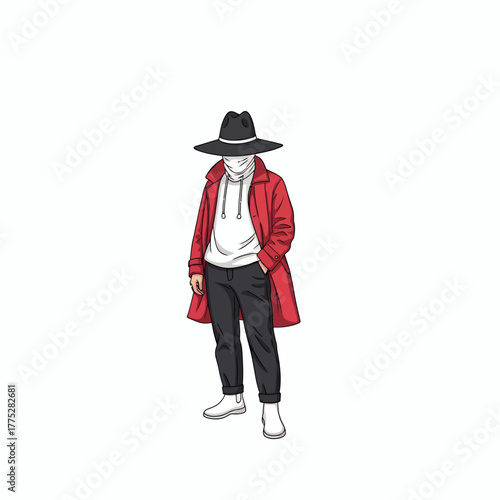 Vector Character with White Clean Background