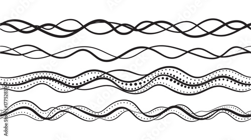 Abstract wavy lines design element versatile graphic for projects silhouette on transparent background